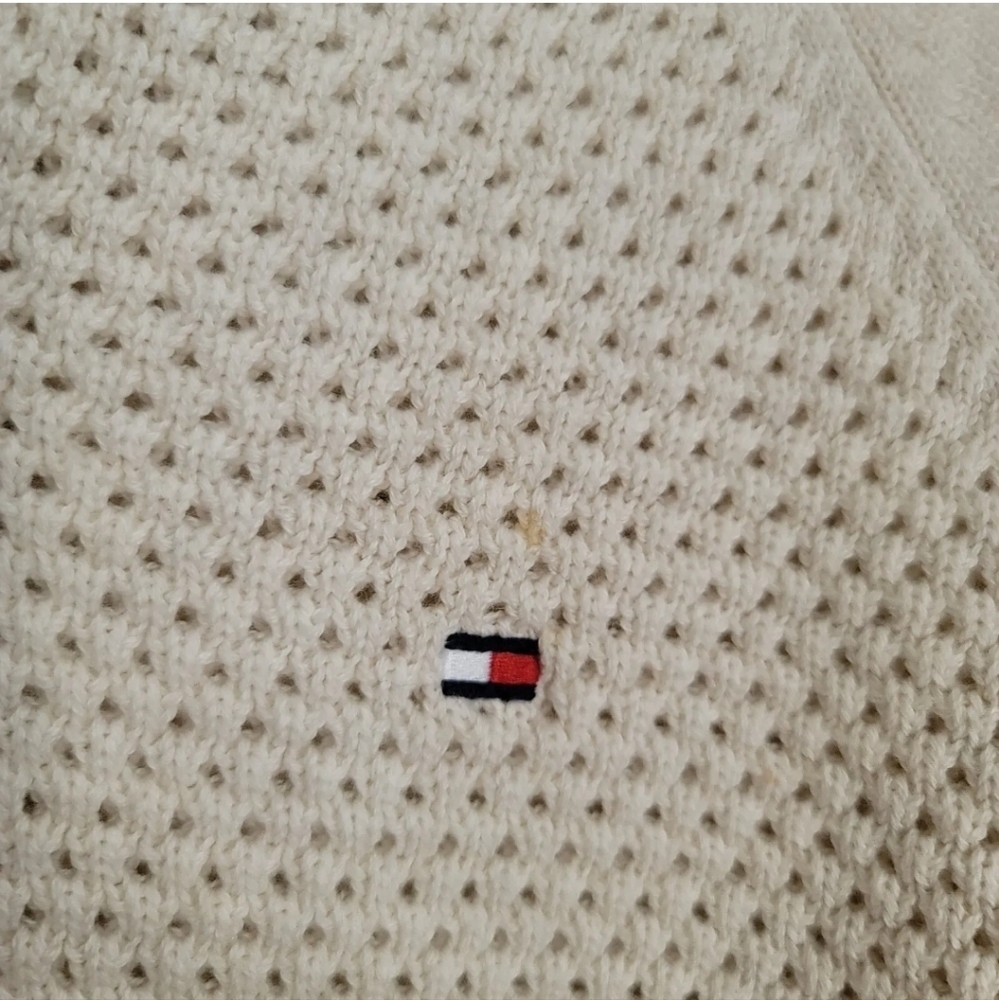 Tommy Hilfiger Sweater Mens XL Beige Long Sleeve Pullover - Picture 7 of 8